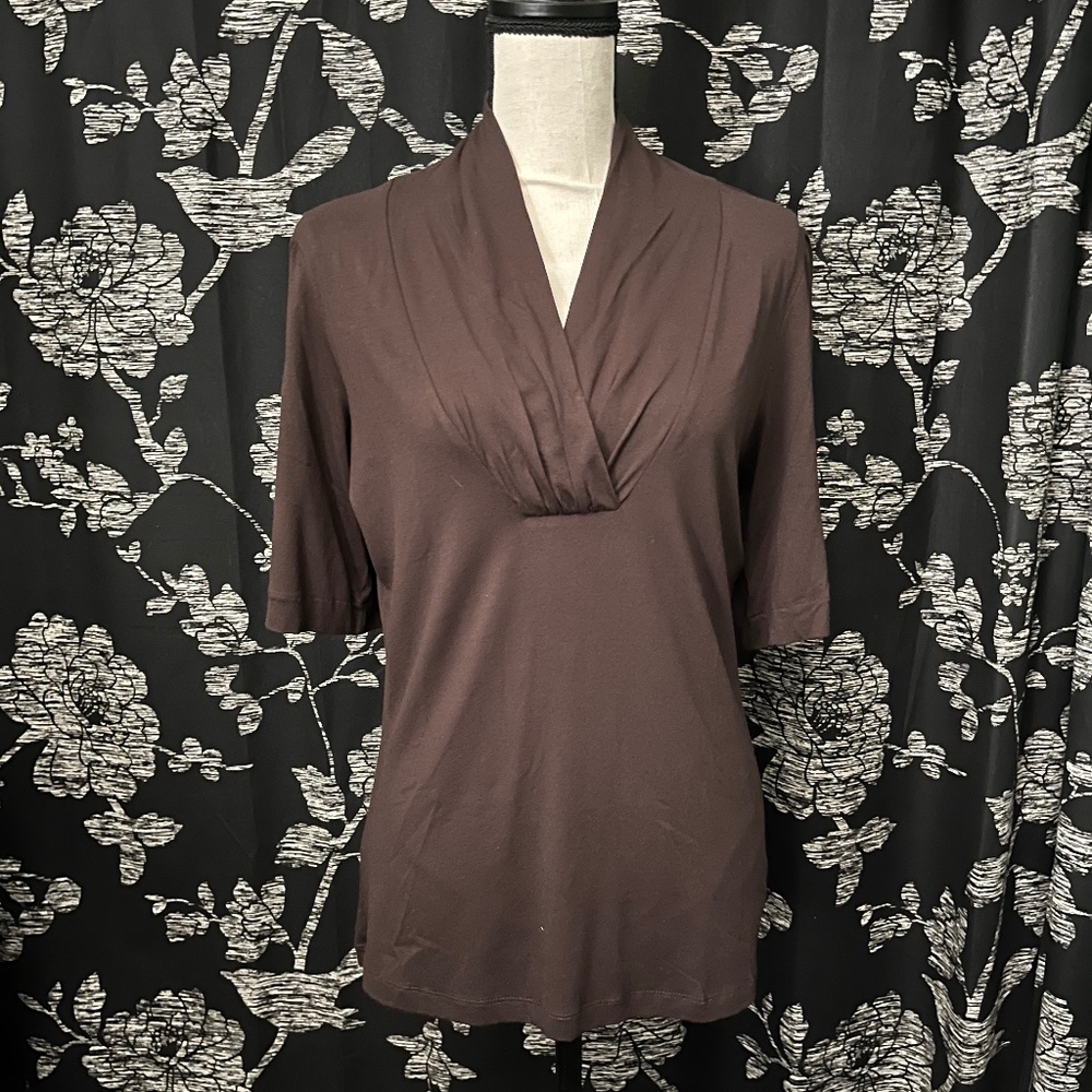 Lucy & Laurel Top Coffee Brown Size Large